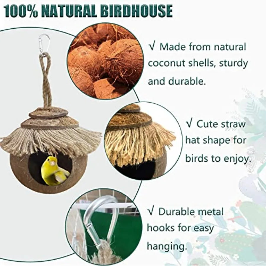 Coconut Natural Hide Hanging Birdhouse