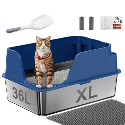 XL Stainless Steel Cat Litter Box