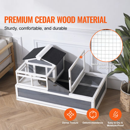 SucceBuy Wooden Reptile Habitat with Adjustable Lamp Holder