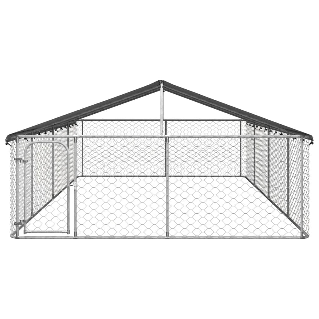 Galvanized Steel Outdoor Kennel with Roof
