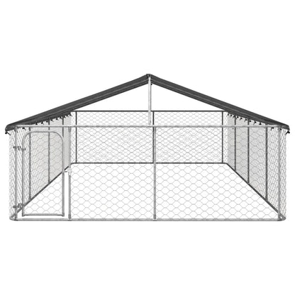 Galvanized Steel Outdoor Kennel with Roof