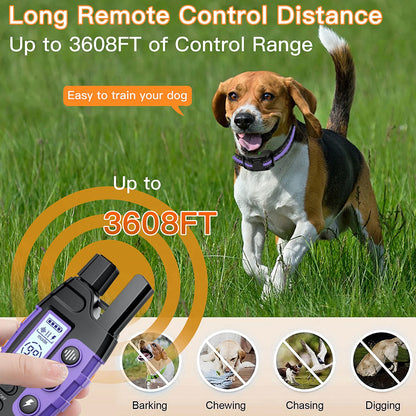 Waterproof Electric Dog Training Collar w/Remote Control