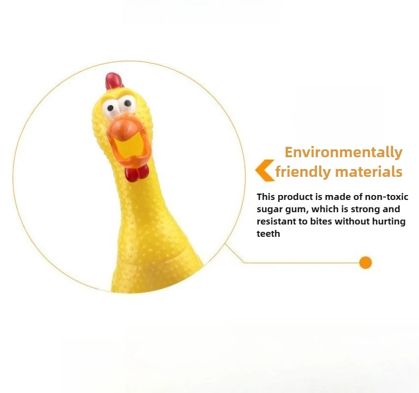 Screaming Rubber Chicken Pet Chew Toy