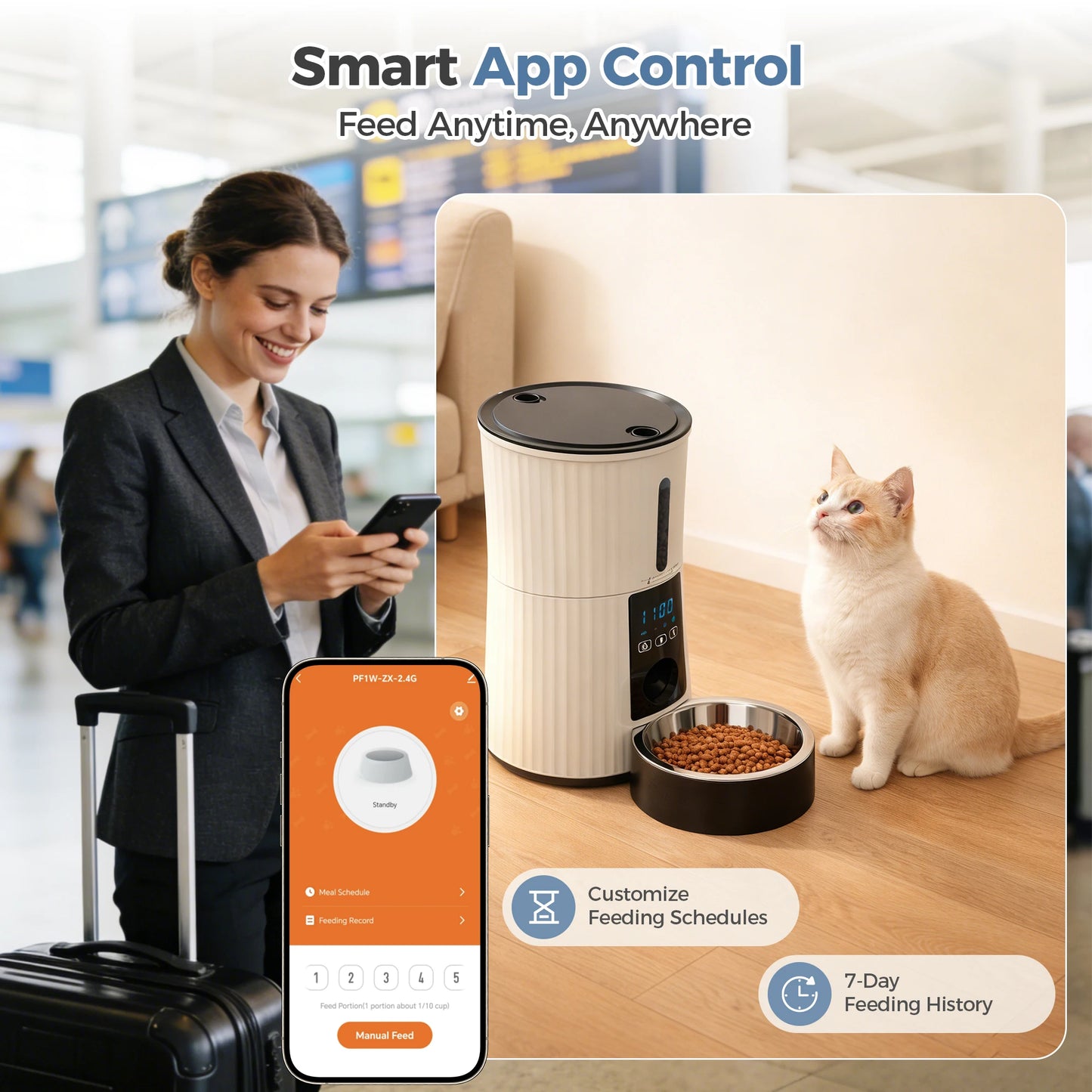 JHK 4L Automatic Timed Pet Feeder