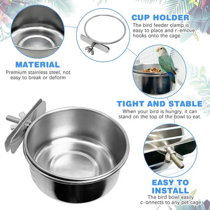 2pcs. Bird Cage Feeder Cups