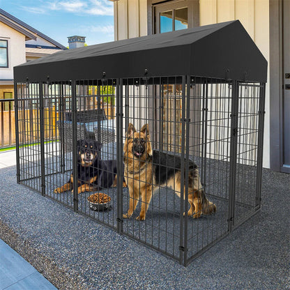 Outdoor/Indoor Heavy Duty Kennel Playpen w/Roof Cover