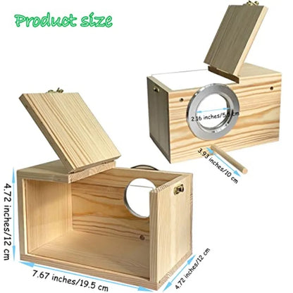 Transparent & Wood Parakeet Nesting Box