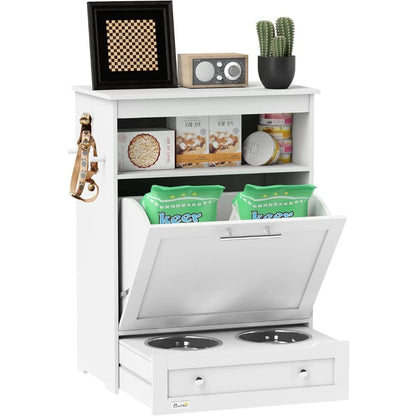 PawHut Pet Feeder Organizer w/Hanger for Food/Water