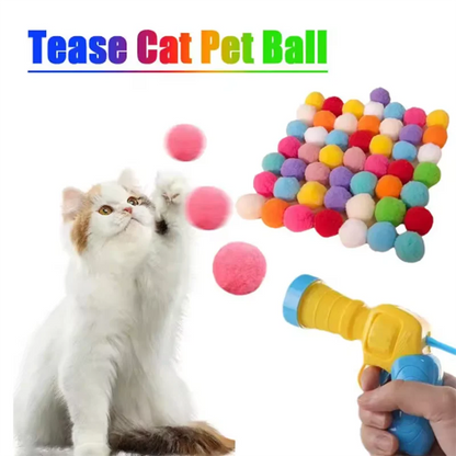 Interactive Toy Gun 10/20/30/100Pc Ball Launcher for Pets