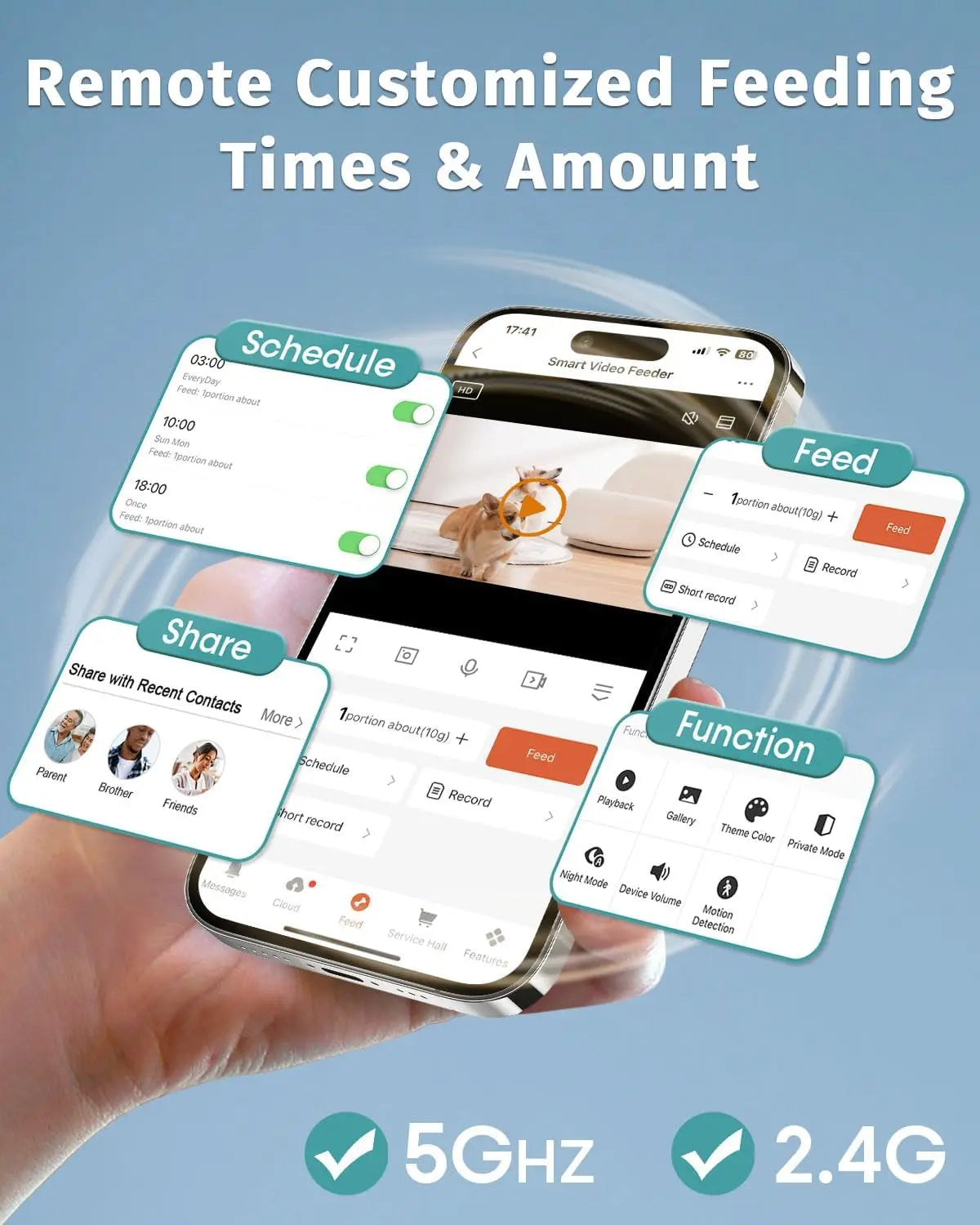 Smart Automatic Pet 12L Feeder with Camera