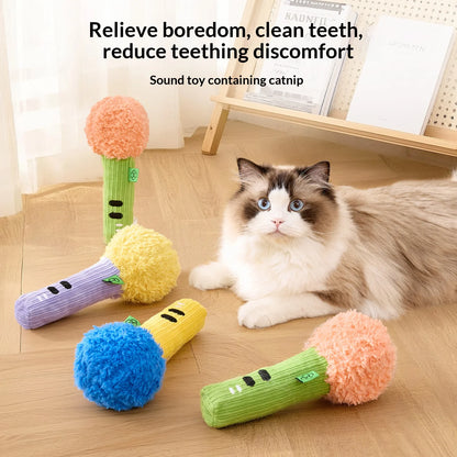 Squeaky Crinkle Pet Chew Toy w/Catnip
