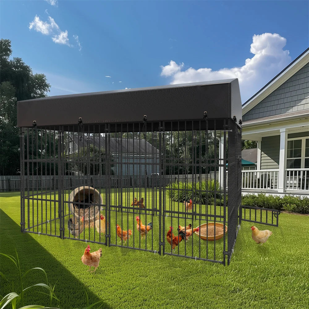 Outdoor/Indoor Heavy Duty Kennel Playpen w/Roof Cover