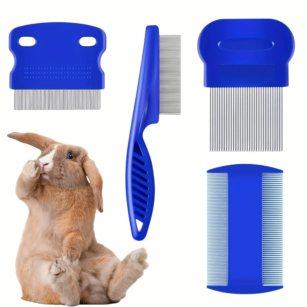 Pk of 4 Stainless Steel Flea and Lice Combs