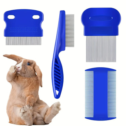 Pk of 4 Stainless Steel Flea and Lice Combs