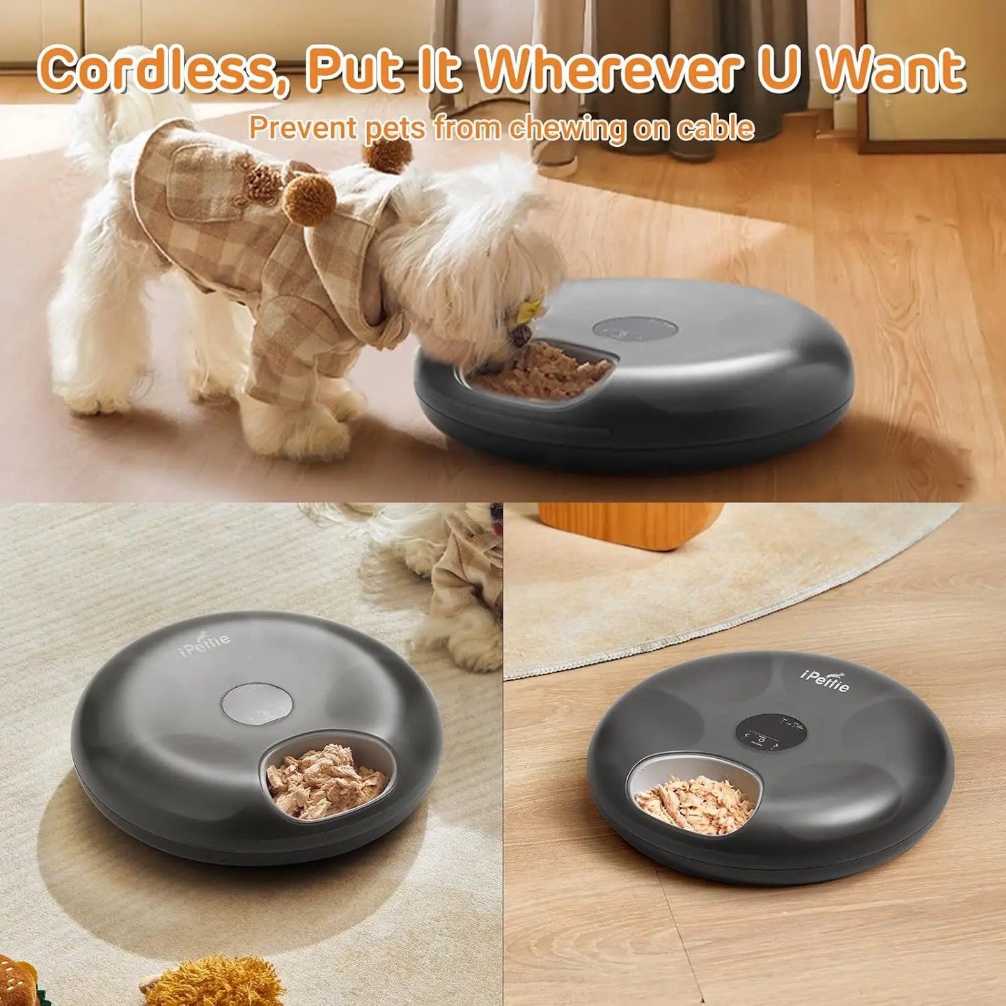 Automatic Pet Feeder w/Rechargeable Battery