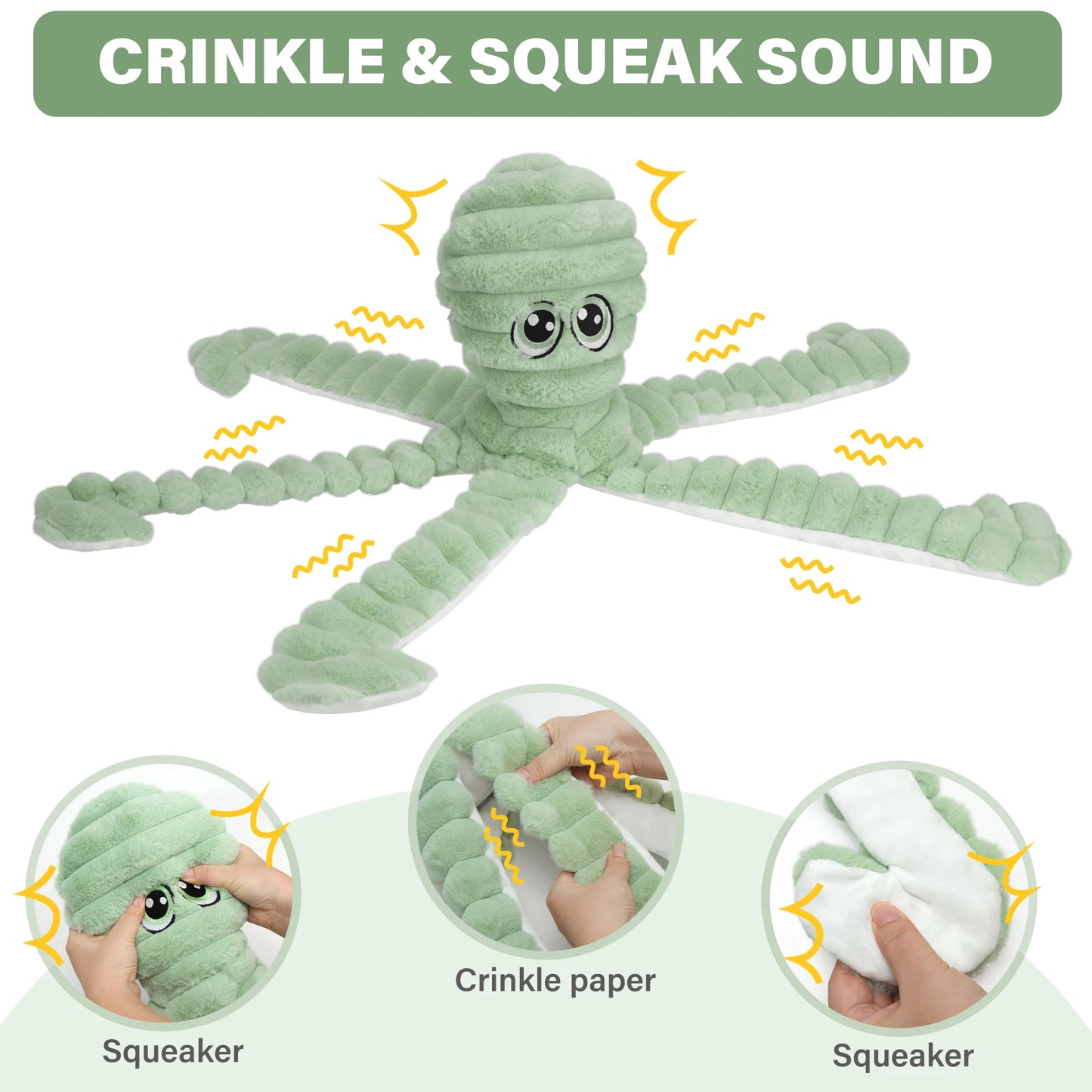 Octopus Squeaky Plush Toy