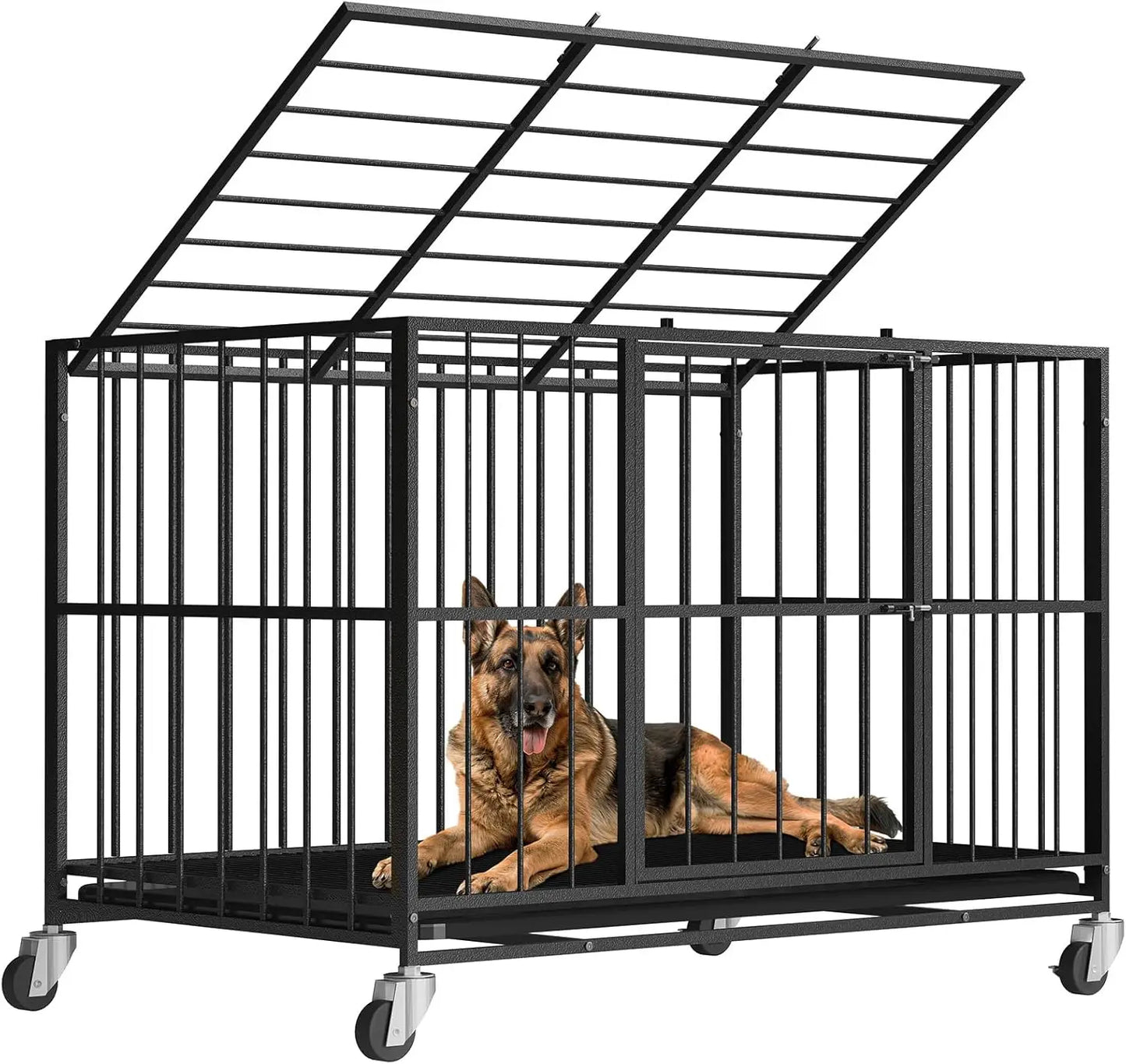 48IN Heavy Duty Escape Proof Pet Crate w/Wheels