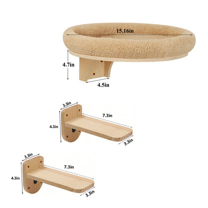 Wall Mounted Climbing Ladder with Scratching Post