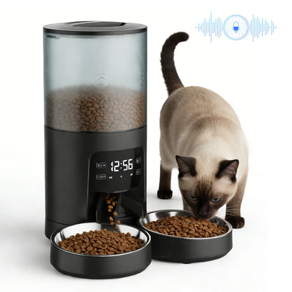JHK 6L Automatic Pet Feeder w/2 Stainless Steel Bowls