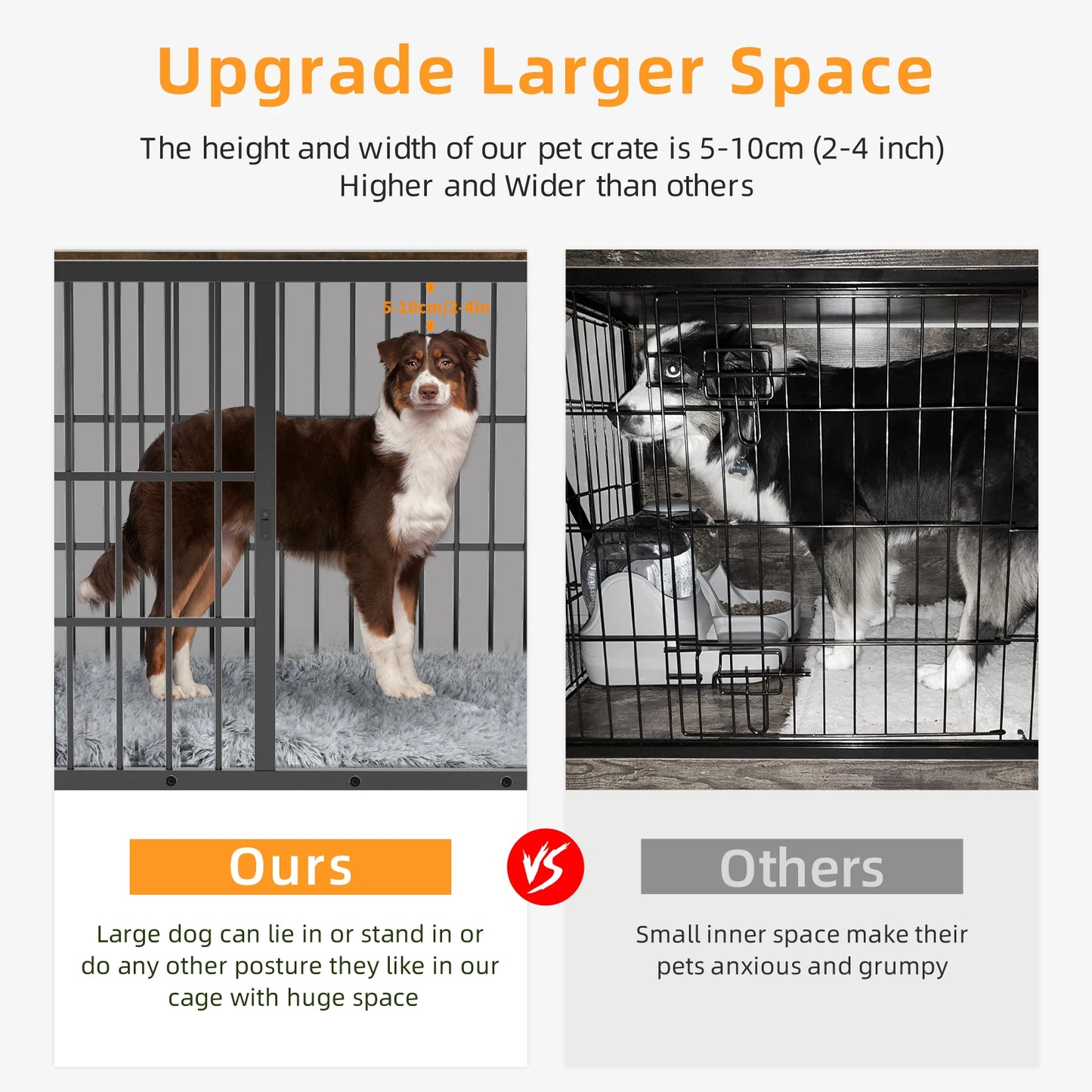 BINGOPAW XXL Black End Table Kennel w/3 Doors