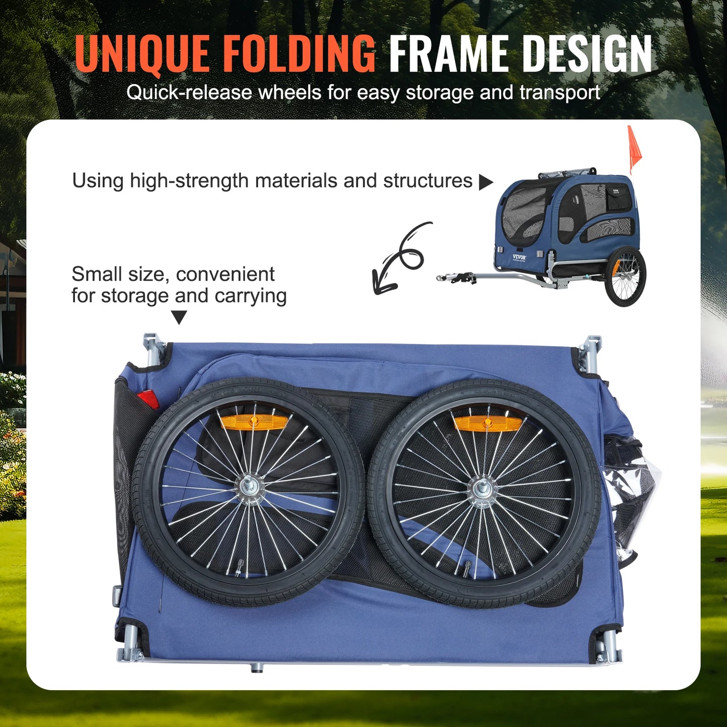 SucceBuy Pet Bicycle Carrier, Reflectors, Flag, Collapsible to Store