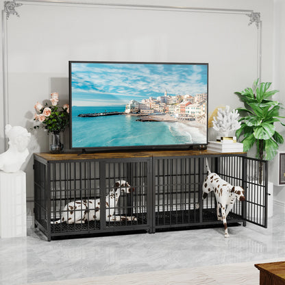 BINGOPAW XXL Black End Table Kennel w/3 Doors