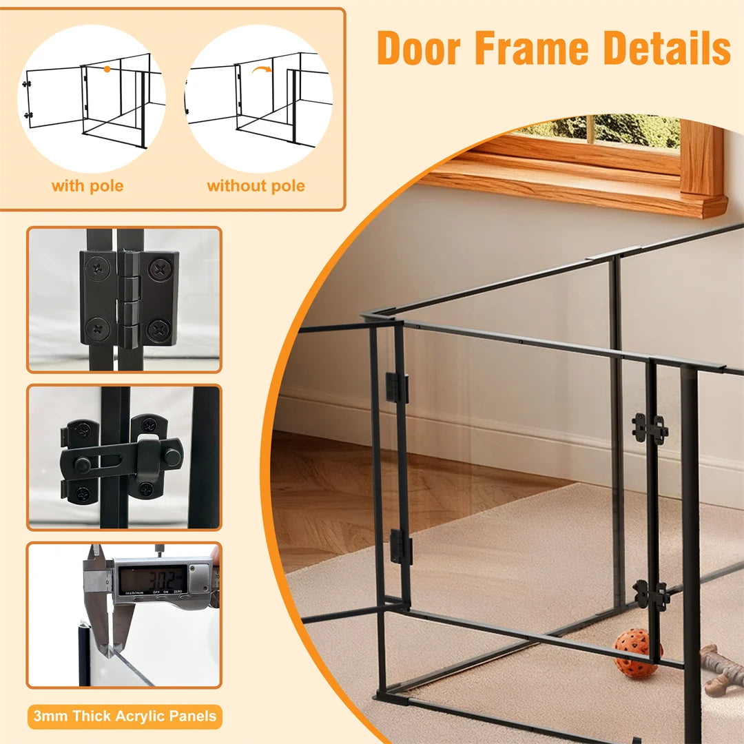 Acrylic Indoor Pet Playpen (8 Panels)