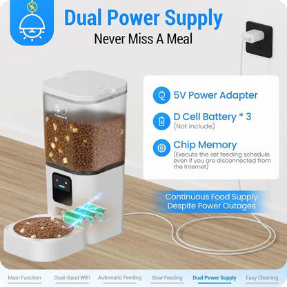 Automatic Pet Feeder with 5G WiFi
