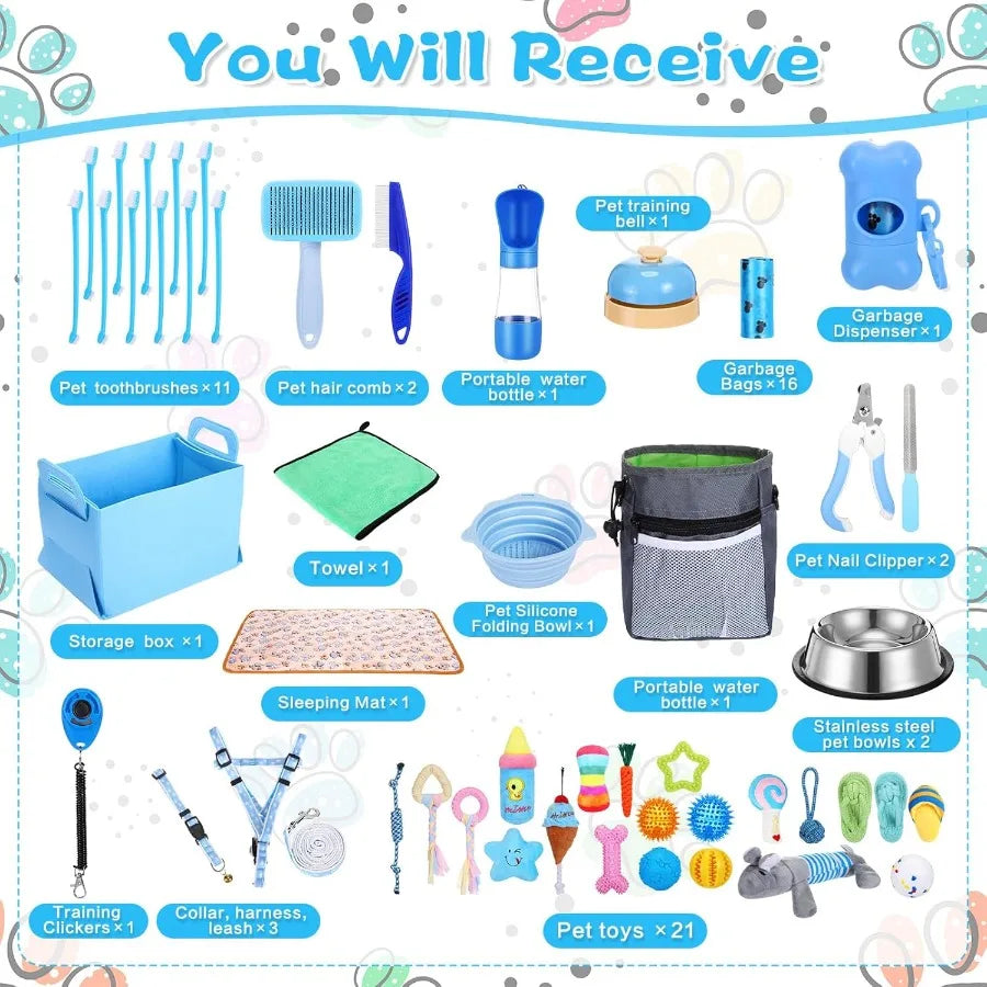 65 Pcs Starter Kit for Puppies