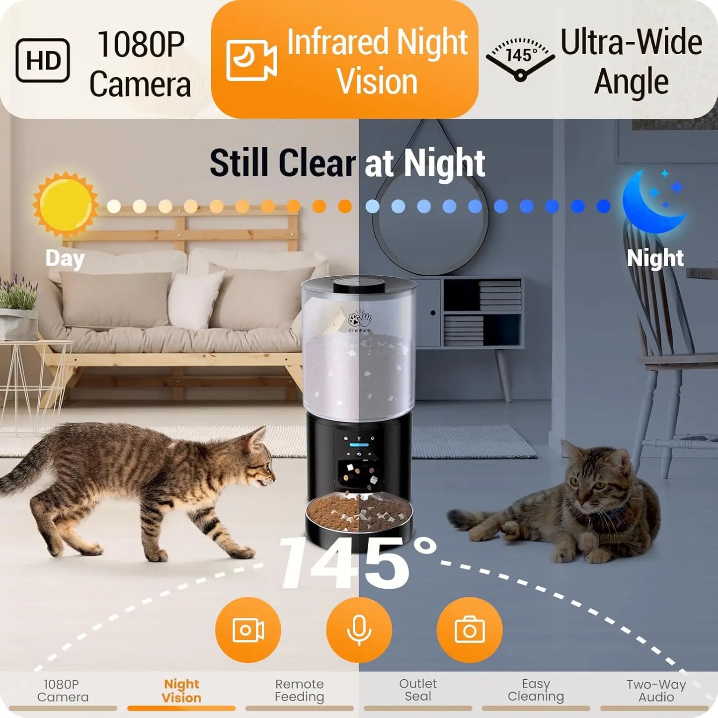 5L Smart Pet Feeder w/2K Camera