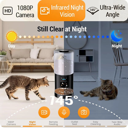 5L Smart Pet Feeder w/2K Camera