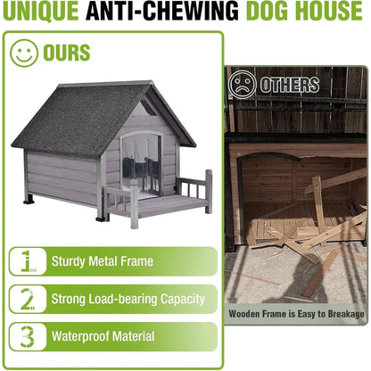 GUTINNEEN Outdoor Heated Dog House w/Porch
