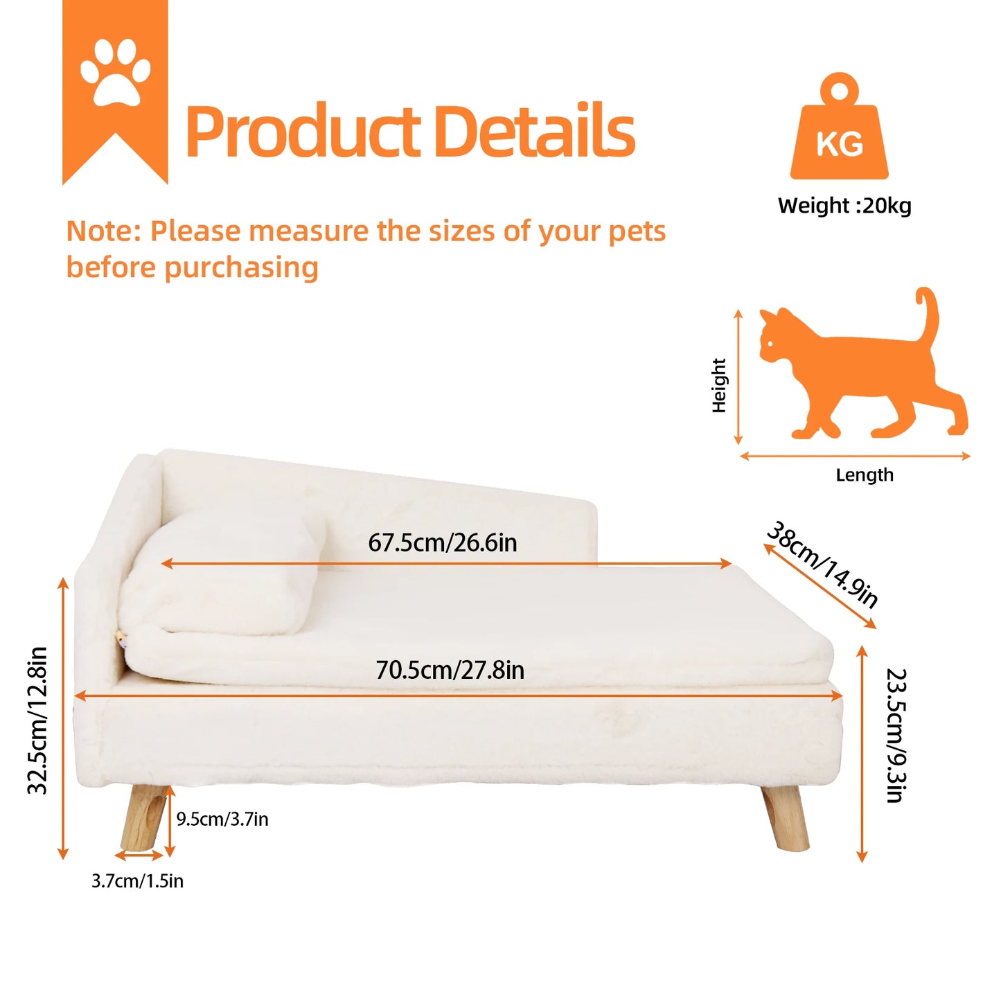 Elevated Nordic Bed for Small Pet