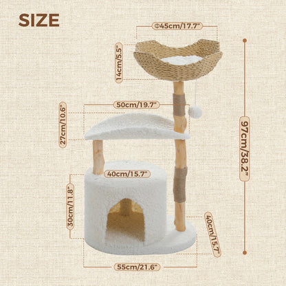 Solid Wood Indoor Cat Tree