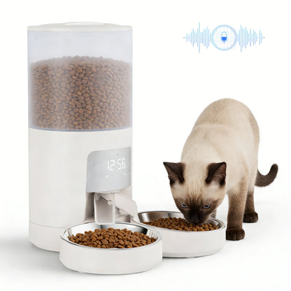 JHK 6L Automatic Pet Feeder w/2 Stainless Steel Bowls