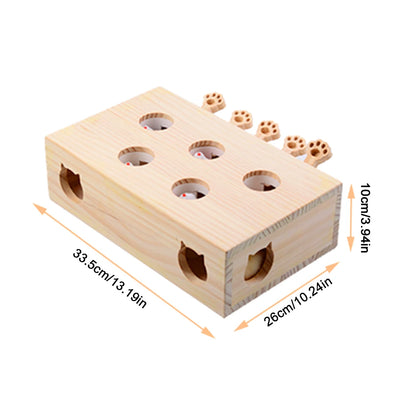 Wooden Whack-A-Mole Cat Toy