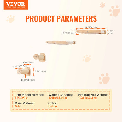SucceBuy Wall Mounted Cat Shelves and Perches